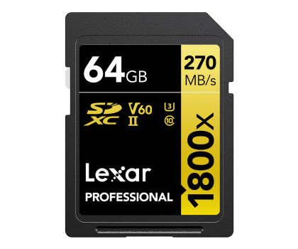 Karta pamięci SD Lexar 64GB 1800x Professional SDXC UHS-II U3 V60
